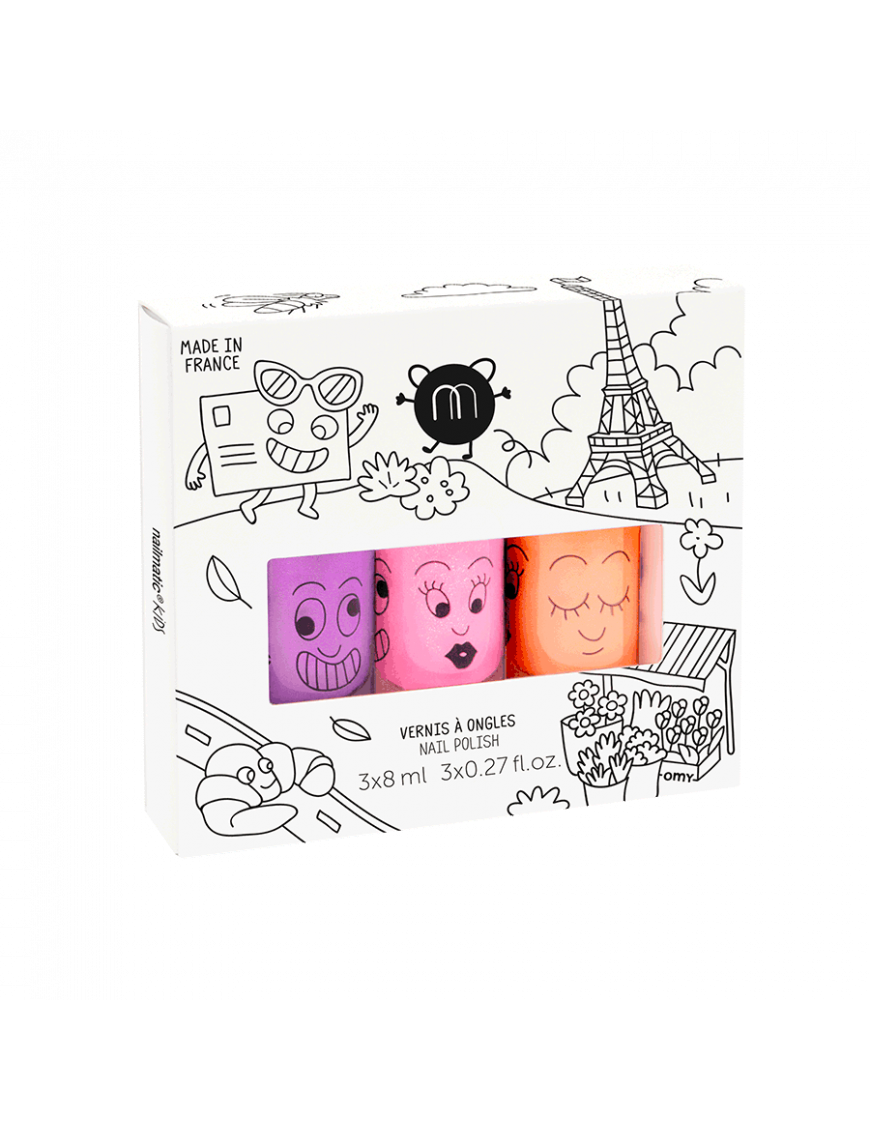 Nailmatic Paris Neon - Neony Paryża - zestaw 3 lakierów do paznokci