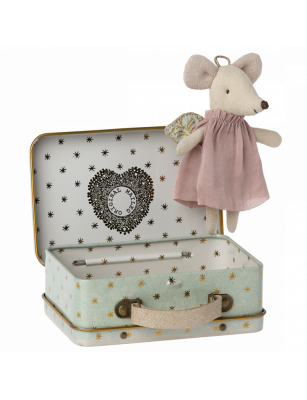 Myszka Maileg - Angel mouse in suitcase