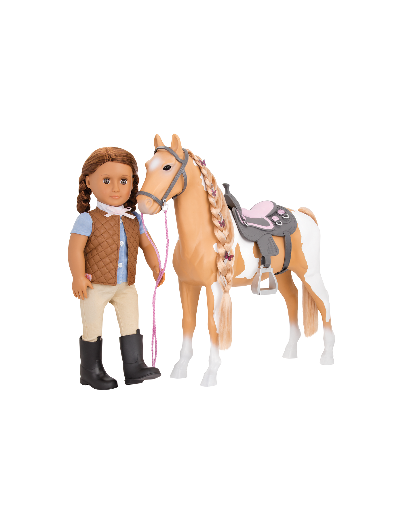 Duży koń dla lalki 46cm – PALOMINO – do czesania, Our Generation