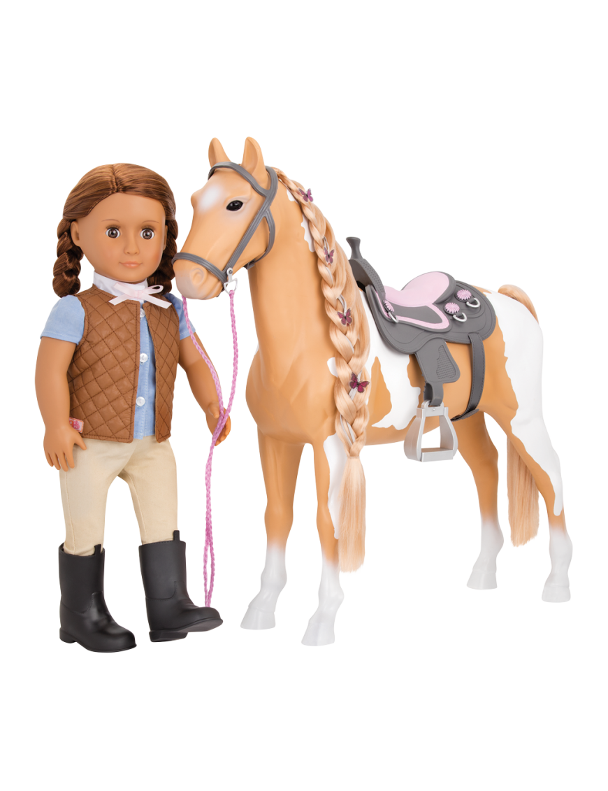 Duży koń dla lalki 46cm – PALOMINO – do czesania, Our Generation