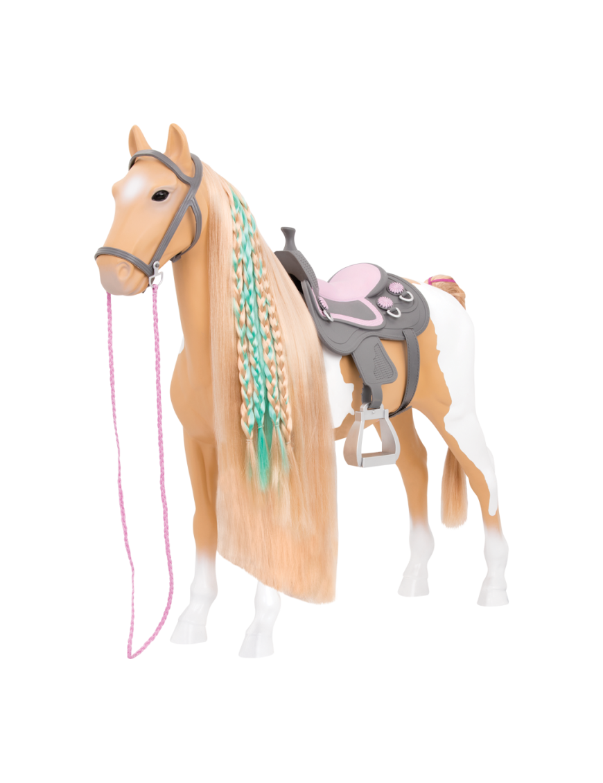 Duży koń dla lalki 46cm – PALOMINO – do czesania, Our Generation