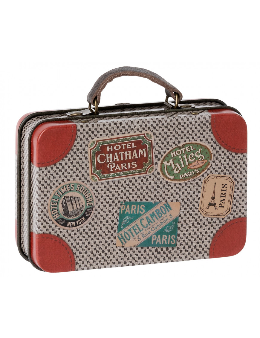 Pudełeczko - Suitcase, Metal - Grey,  Maileg