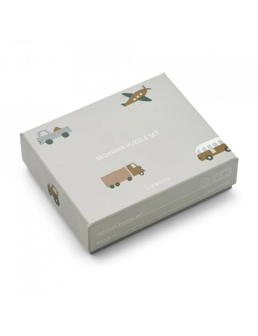 Liewood, Brett Puzzle, Vehicles, Dove Blue