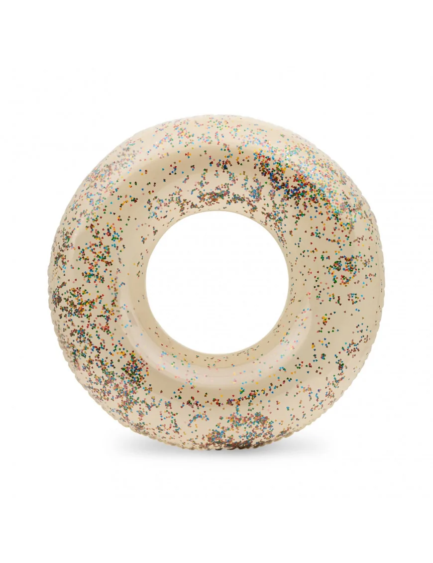 Duże dmuchane koło do pływania Float Ring Transparent Cream