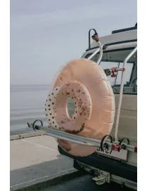 Duże dmuchane koło do pływania Float Ring Transparent Blush