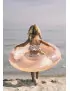 Duże dmuchane koło do pływania Float Ring Transparent Blush