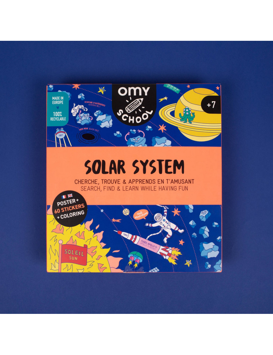 Plakat do nauki i zabawy - Solar System, OMY
