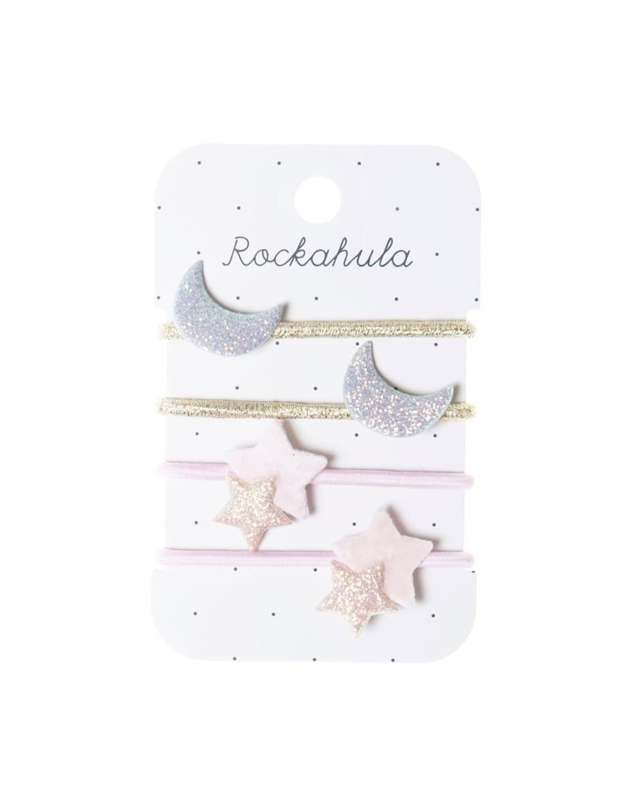 Rockahula Kids - 4 gumki do włosów Moon & Stars