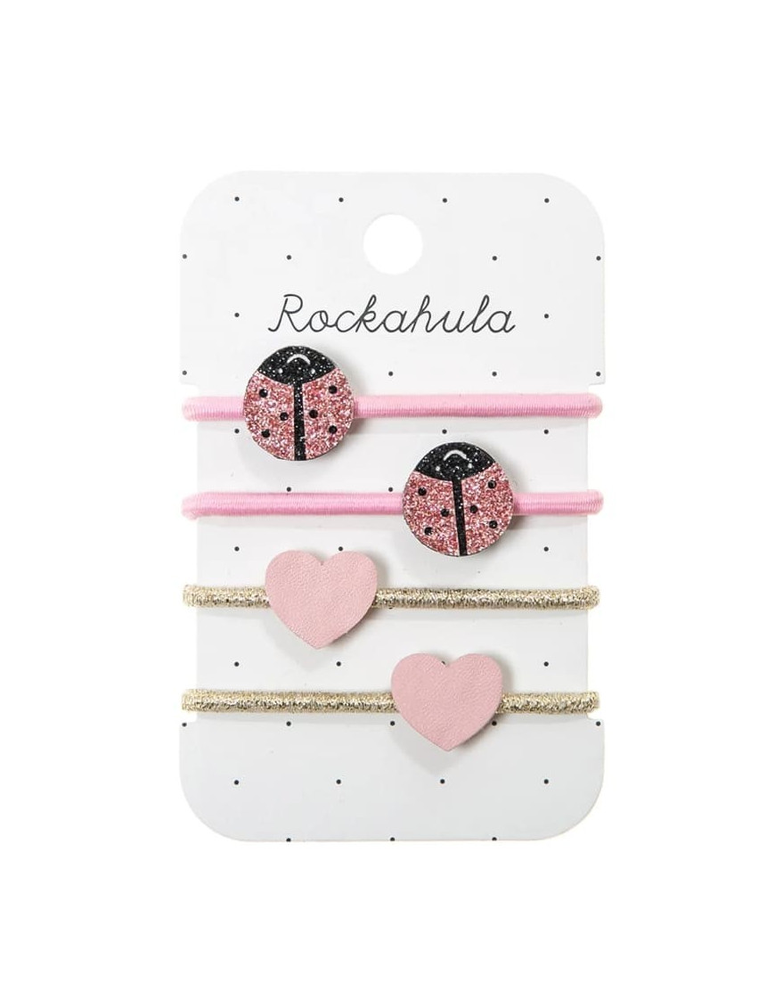 Rockahula Kids - 4 gumki do włosów Lola Ladybird Glitter