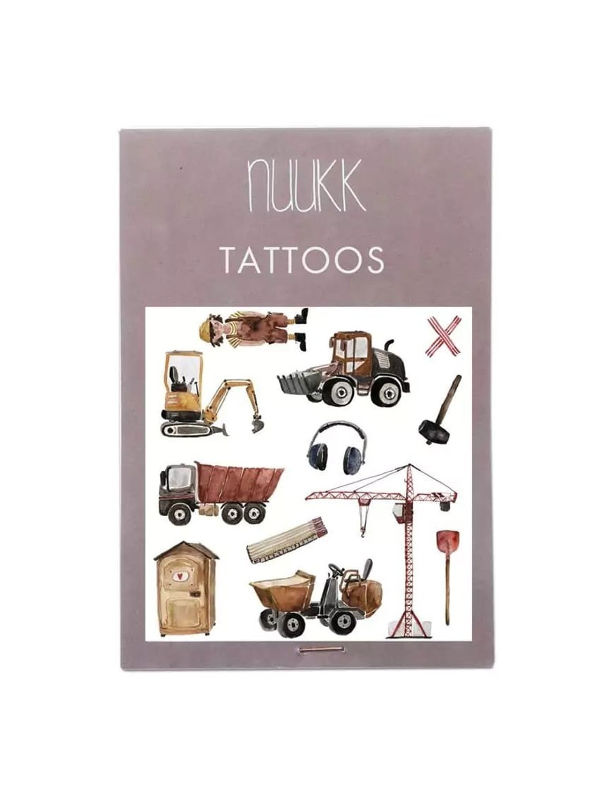 NUUKK - wegański tatuaż dla dzieci CONSTRUCTION SITE