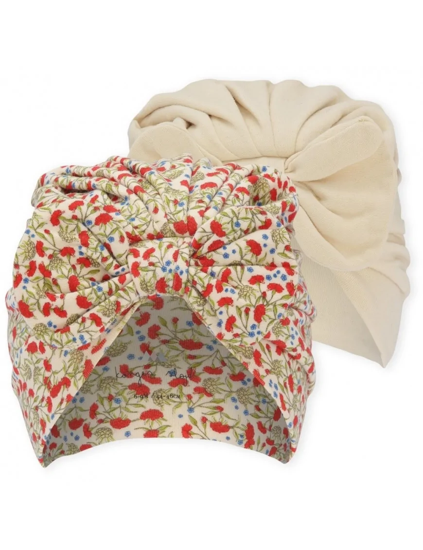 Konges Sløjd, turban chleo bambi bonnet 2pack – carnations/sun kiss