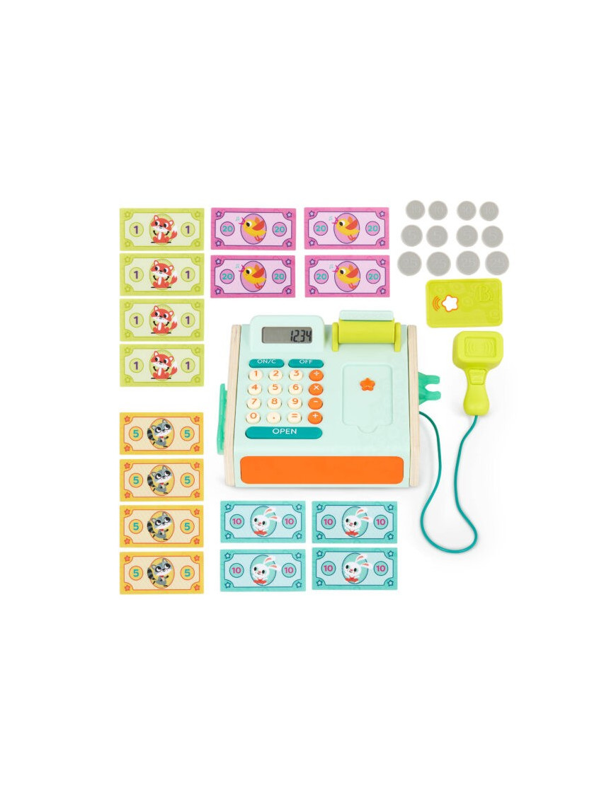 B. Toys Mini Cashier Playset – KASA FISKALNA ze skanerem i czytnikiem kart płatniczych