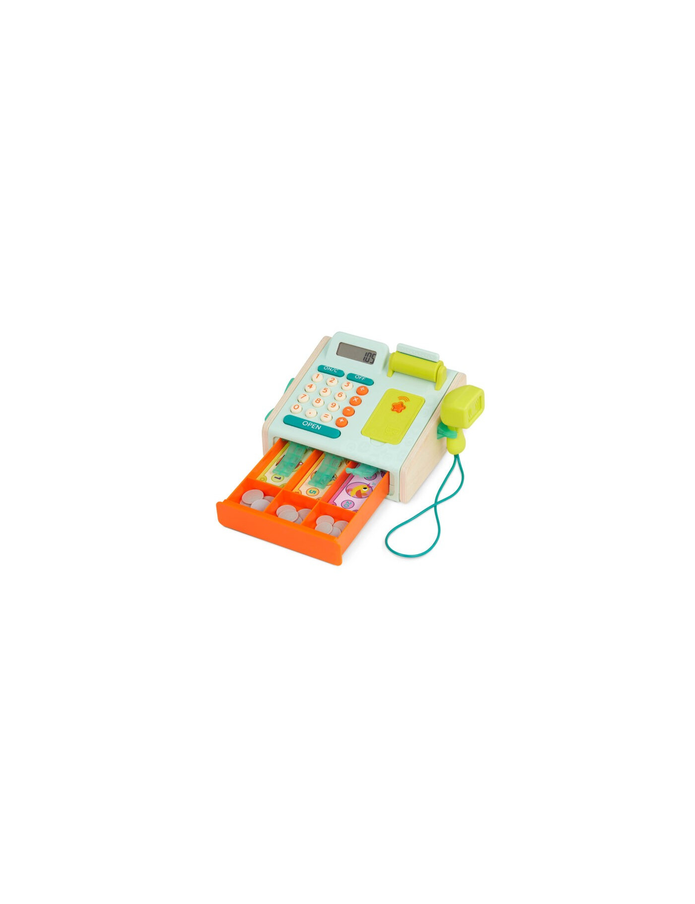 B. Toys Mini Cashier Playset – KASA FISKALNA ze skanerem i czytnikiem kart płatniczych