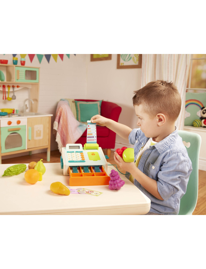 B. Toys Mini Cashier Playset – KASA FISKALNA ze skanerem i czytnikiem kart płatniczych