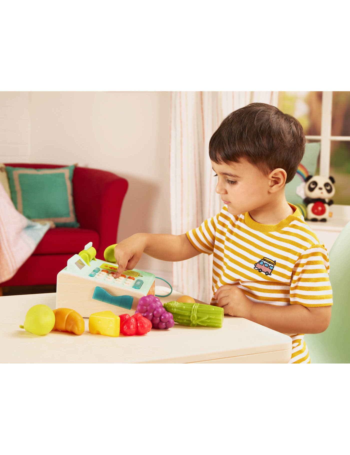B. Toys Mini Cashier Playset – KASA FISKALNA ze skanerem i czytnikiem kart płatniczych