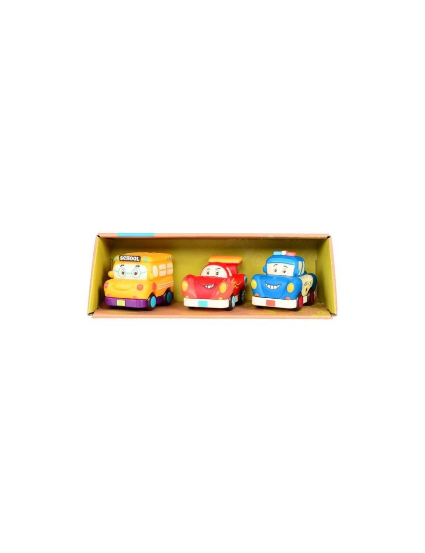 B. Toys, Mini Wheeee-ls! – zestaw 3 mini autek z napędem