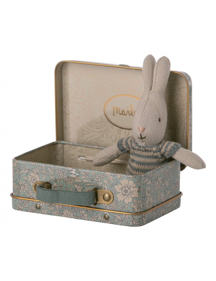 Króliczek w walizce Maileg Dark Blue- Rabbit in suitcase