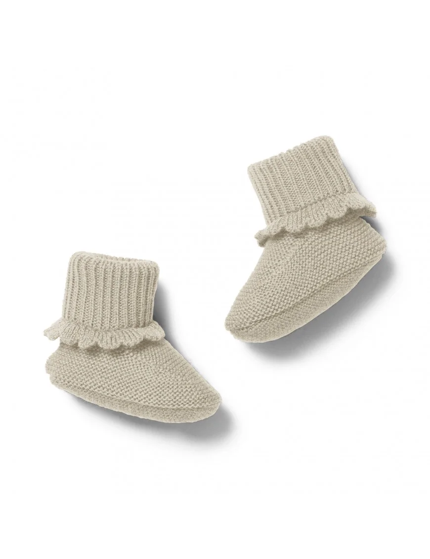 Konges Sløjd, Buciki niemowlęce z wełny merino Vitum Almond Milk