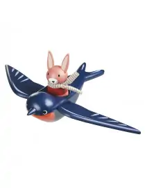 Przyjaciele - jaskółka i zajączek, drewniane figurki, Tender Leaf Toys