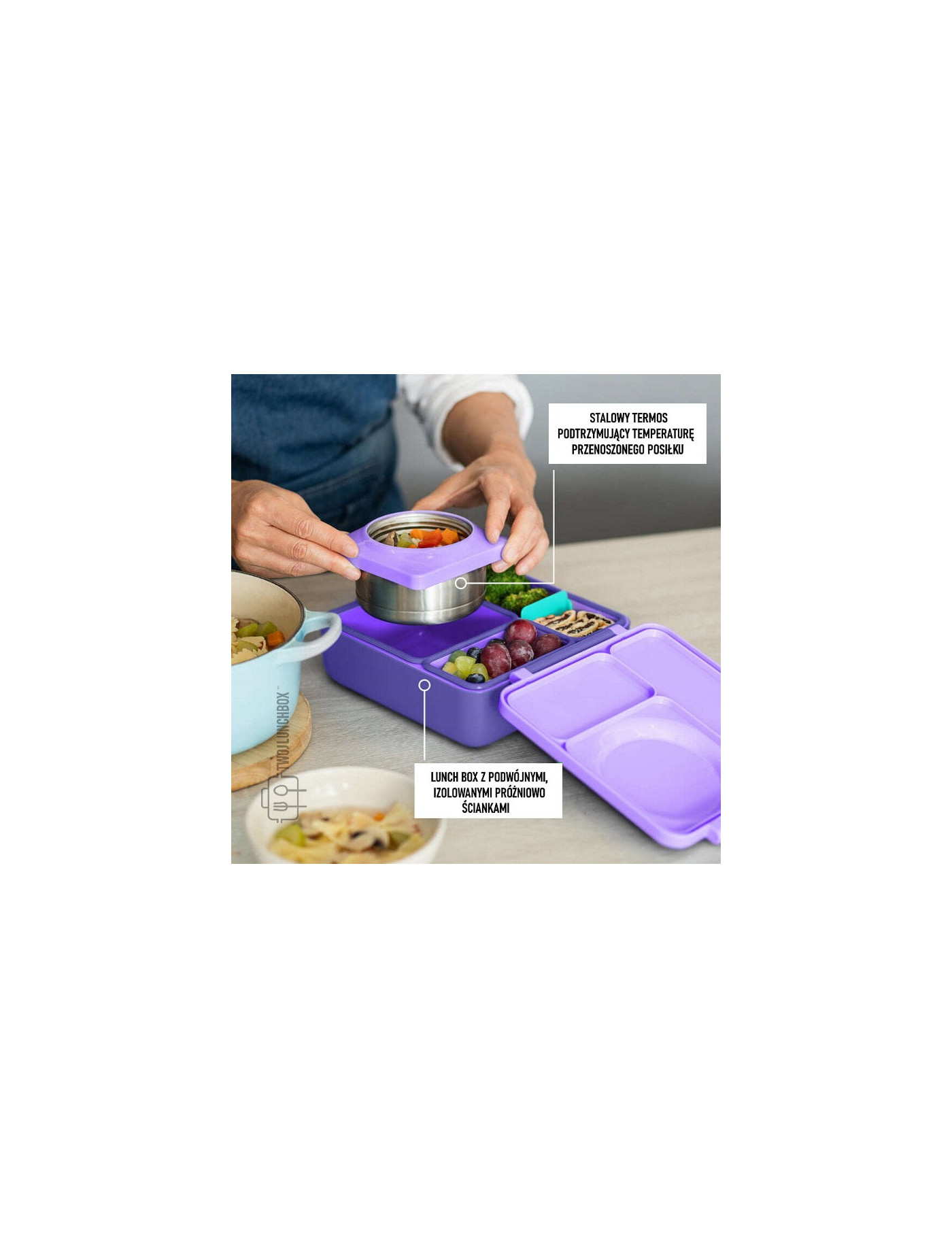 OMIE OMIEBOX lunch box z termosem, Purple Plum