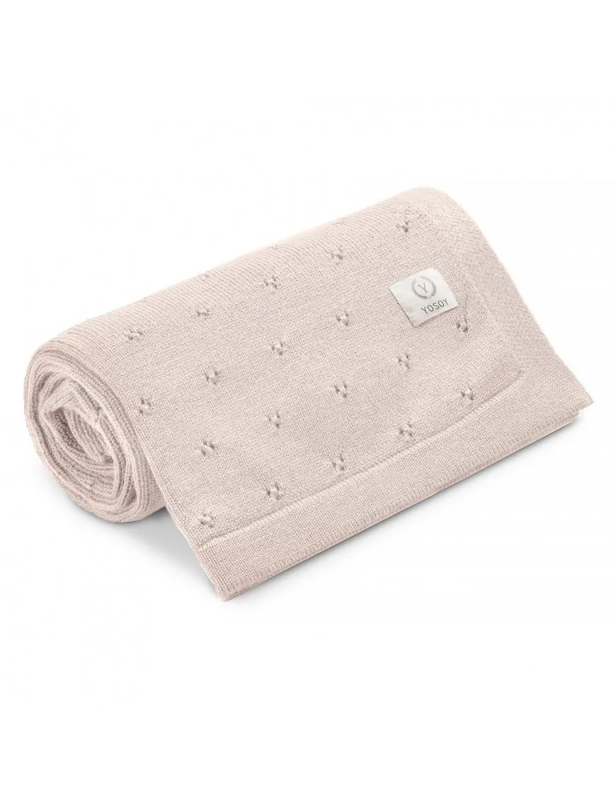 Yosoy, Koc dziany 100% merino wool JERSEY cappuccino