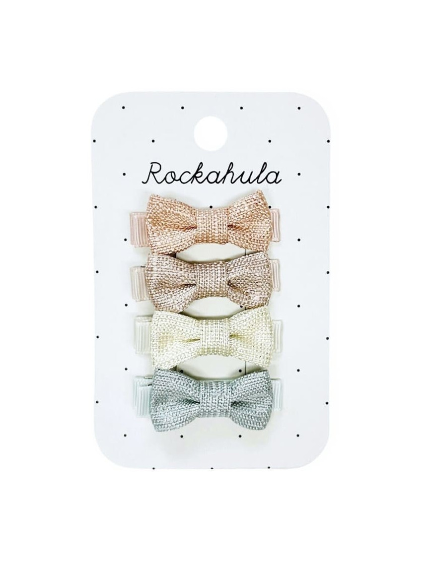 Rockahula Kids - 4 spinki do włosów Nordic Shimmer Mini Bow