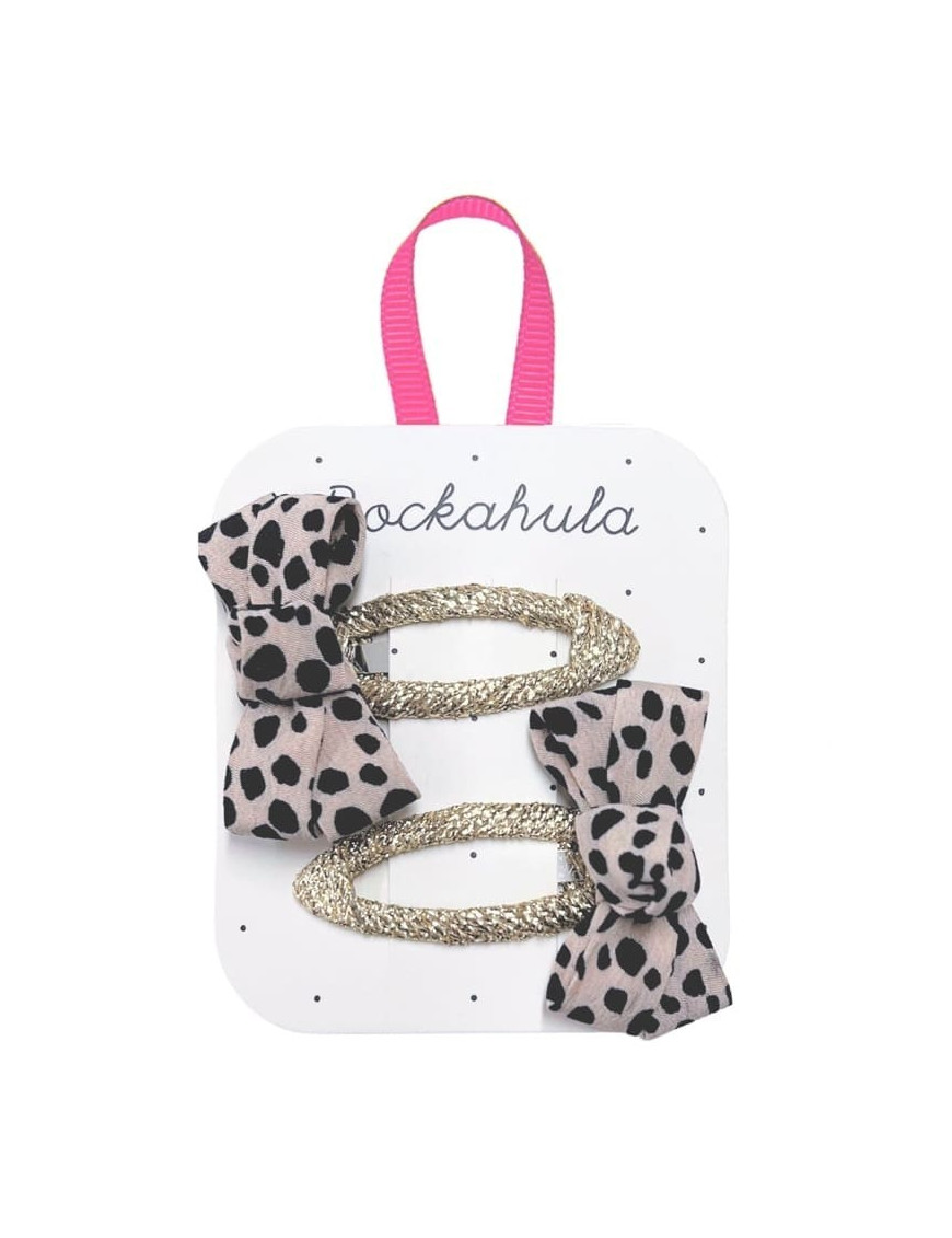 Rockahula Kids - 2 spinki do włosów Leopard Love Twisty Bow
