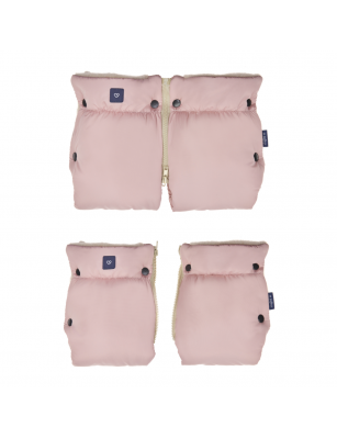 Mufka do wózka dwuczęściowa Beżowa Wełna Premium + Rose, Zaffiro