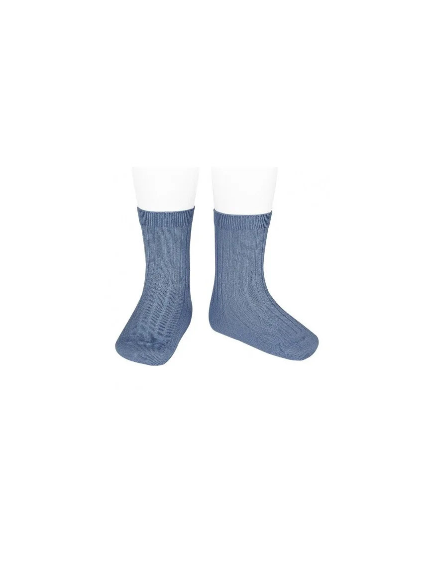 Skarpetki z prążkowanej bawełny, Condor, French Blue