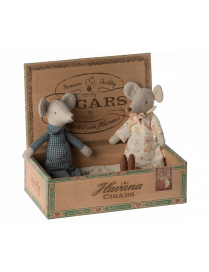 Myszki dziadkowie - Grandma and Grandpa mice in cigarbox, Maileg