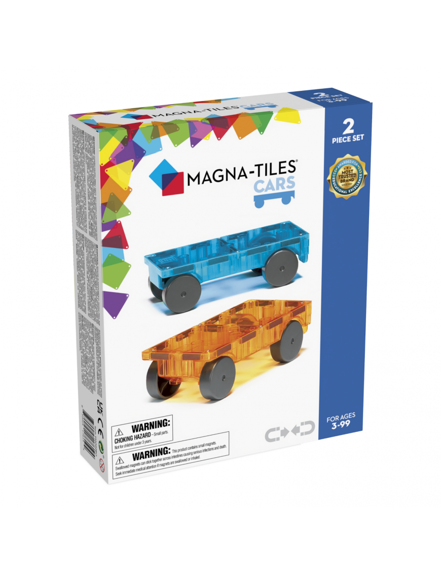 MAGNA-TILES® Zestaw do rozbudowy Cars 2 el. pomarańczowy i niebieski