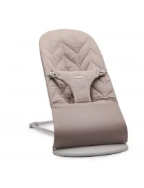 BabyBjörn leżaczek BLISS Woven, Sand Grey (rama Light Grey, Petal Quilt)