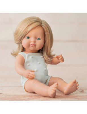 Lalka dziewczynka Europejka Ciemny Blond Colourful Edition | 38cm Miniland Doll