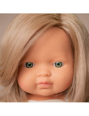 Lalka dziewczynka Europejka Ciemny Blond Colourful Edition | 38cm Miniland Doll
