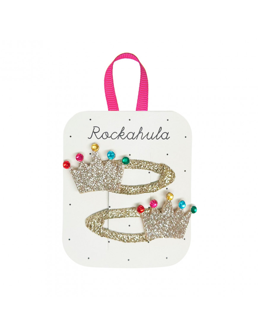 Rockahula Kids - 2 spinki do włosów Glitter Crown Clips