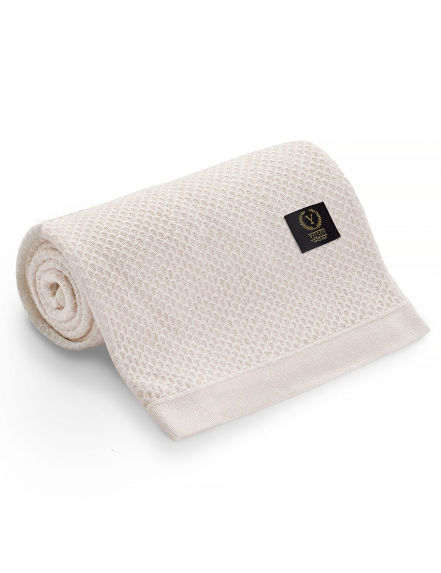Yosoy - Koc bambusowy CLOVER white pearl