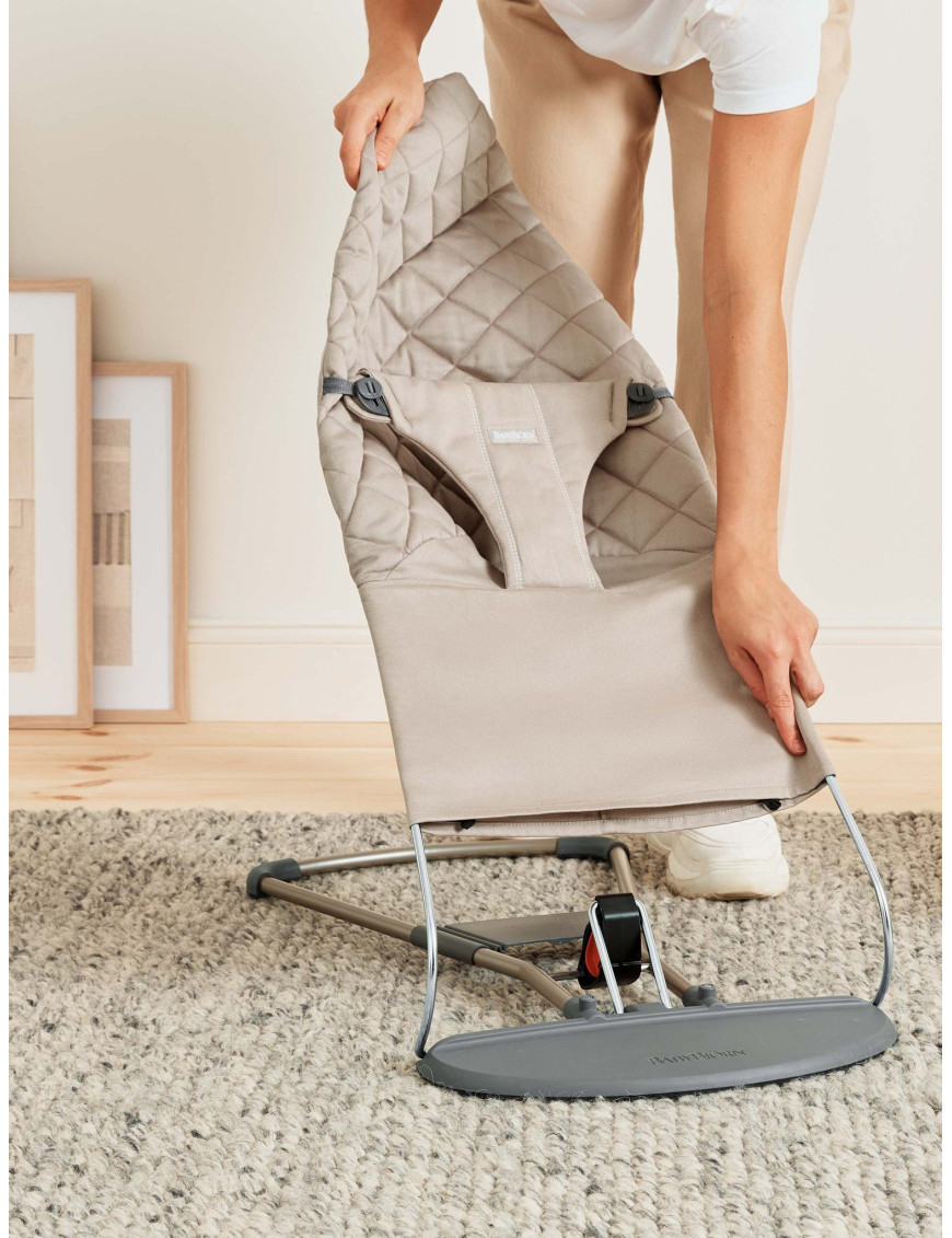 BABYBJORN - leżaczek BLISS Woven, Piaskowoszary
