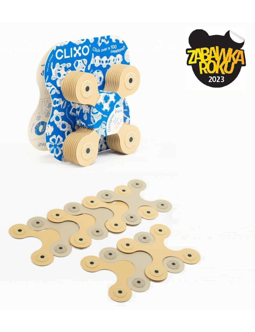Clixo, Designer Pack klocki magnetyczne BEŻOWE