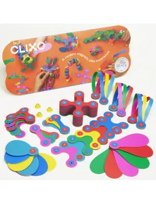 Clixo, Magnetyczny zestaw do konstruowania 60 ELEMENTÓW SUPER RAINBOW