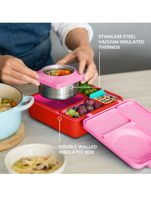 OMIE OMIEBOX lunch box z termosem, Pink Berry