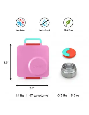 OMIE OMIEBOX lunch box z termosem, Pink Berry