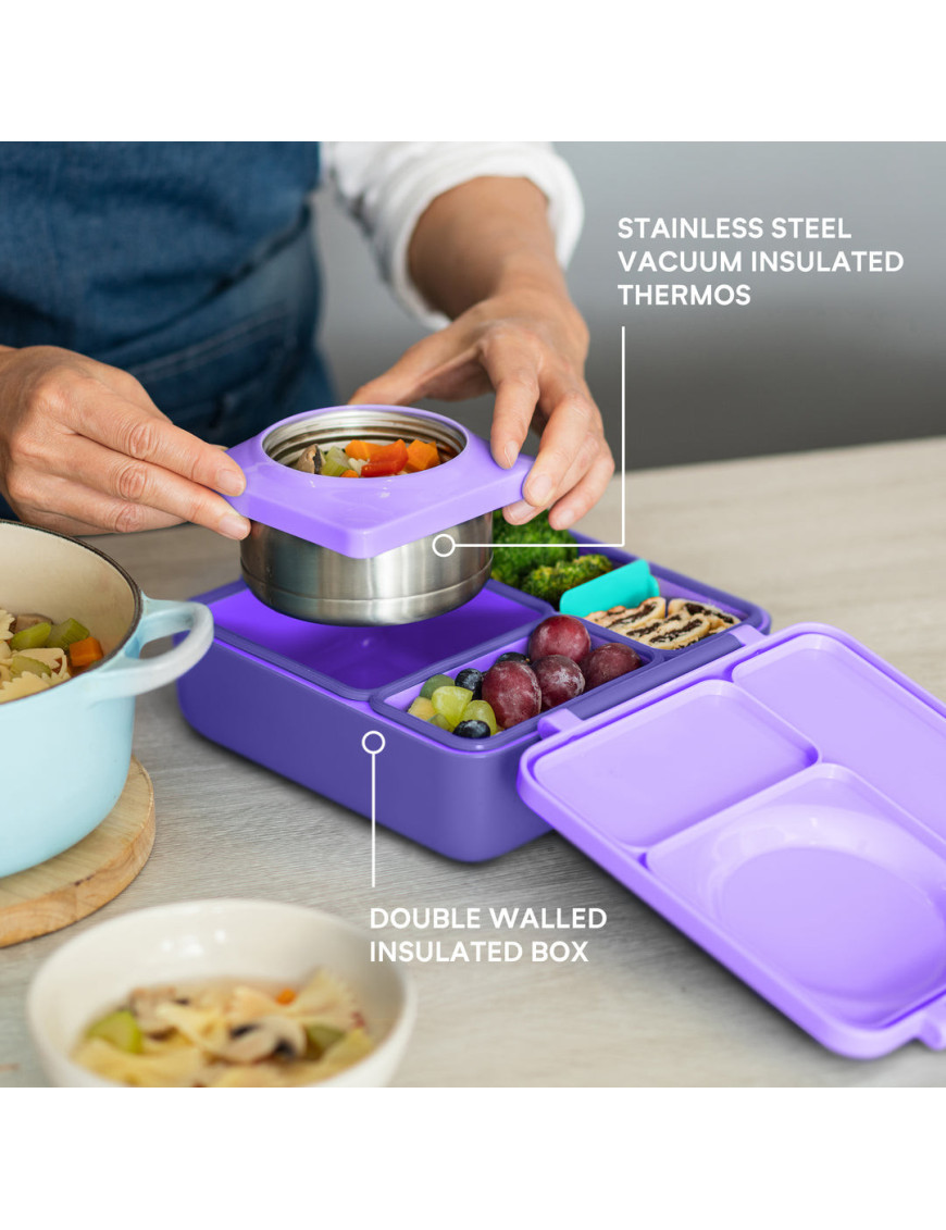 OMIE OMIEBOX lunch box z termosem, Purple Plum