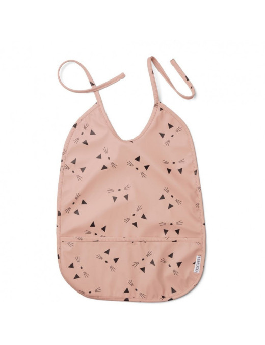 Wodoodporny śliniak z kieszonką Cat Rose, Liewood