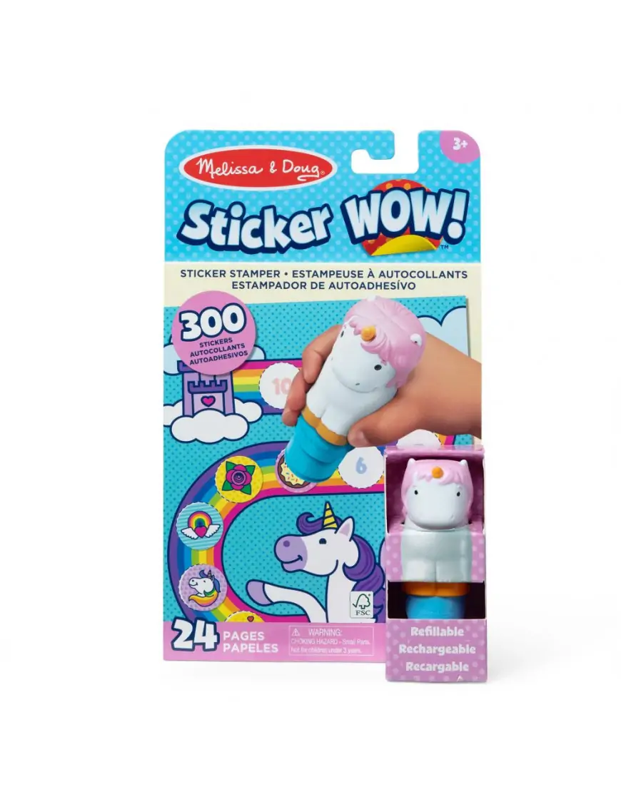 Sticker WOW! stempelki z naklejkami jednorożec, Melissa & Doug