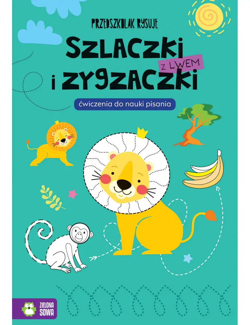 Przedszkolak rysuje, Szlaczki i zygzaczki z lwem