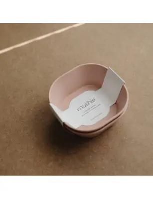 Zestaw 2 miseczek Square Mushie Blush