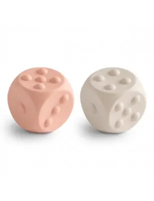 Mushie Press Toy Kostka 2-pack Blush/Shifting Sands