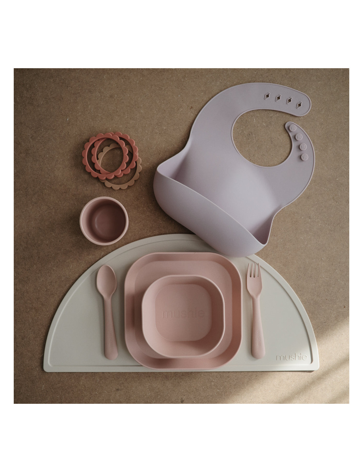 Mushie - Sztućce dla dzieci do nauki samodzielnego jedzenia Blush