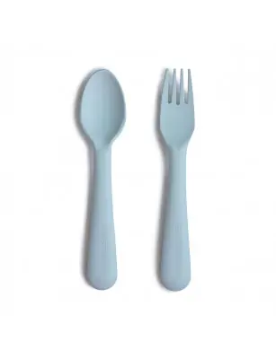 Mushie - Sztućce dla dzieci do nauki samodzielnego jedzenia Powder Blue