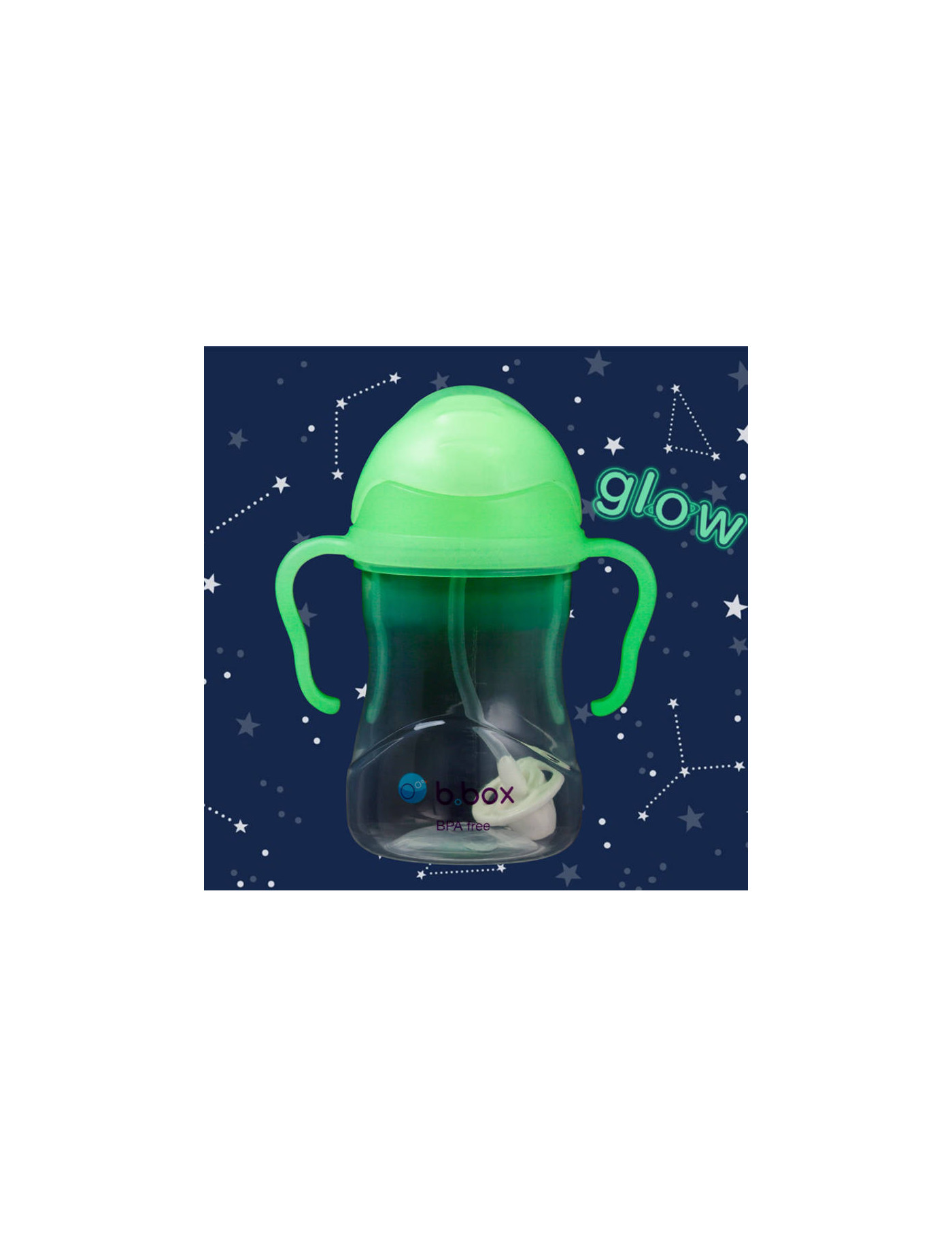 B.Box - Bidon niekapek ze słomką 240ml glow